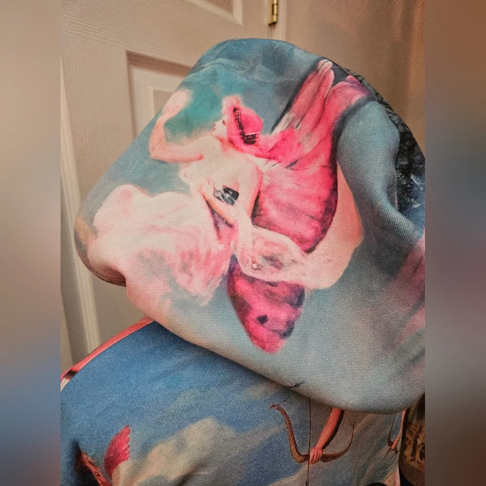 RARE Sugar Thrillz Dolls Kill Once Upon A Dime Oversized Fairy Printed Hoodie M - Picture 6 of 9